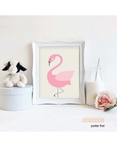 Постер Розовый фламинго Размер А4 Poster first