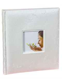 Фотоальбом свадебный магнитный на 60 страниц 29х32 см цветочный орнамент с окошком Fotografia
