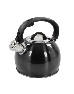 Чайник металлический со свистком MT 3089 для плиты черный Марта