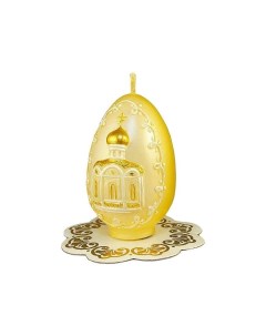 Пасхальная свеча ЯЙЦО С ЦЕРКОВЬЮ 4х6 см Омский свечной