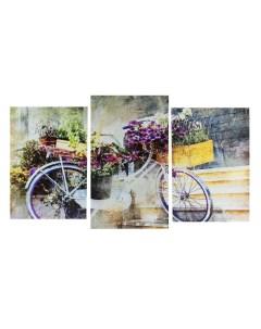 Картина модульная на подрамнике Цветочный велосипед 2 30х44 5 1 30х51 5 55х100 см Nobrand