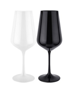 Набор из 2 штук Бокал Black White 450мл 24см стекло 674 747_ Bohemia glass