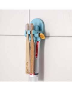 Стакан для зубных щеток на липучке 7x5 2x8 см цвет МИКС Сима-ленд