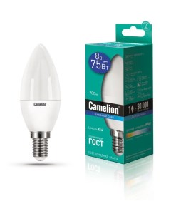 Лампа LED8 C35 865 E14 Camelion