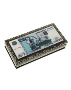 Шкатулка купюрница 1000 рублей 8 5х17 см лаковая миниатюра Sima-land