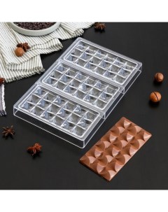 Форма для шоколада и конфет Акапулько 3 ячейки 27 5x17 5x2 5 см ячейка 15 Konfinetta