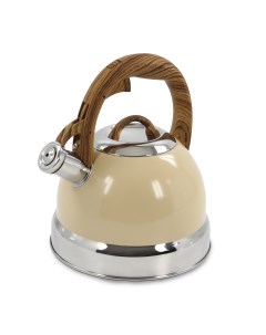 Чайник металлический со свистком MT 3094 для плиты бежевый Марта