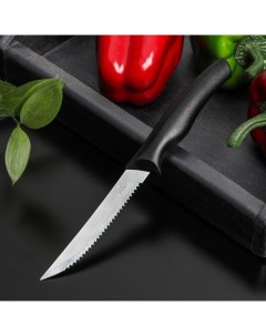 Нож Грайм для мяса зубчатое лезвие 11 5 см цвет чёрный Доляна