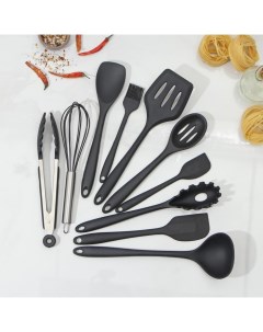Набор кухонных принадлежностей Black 10 предметов цвет черный Nobrand
