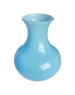 Ваза стеклянная для декора 20 см голубая Ninaglass