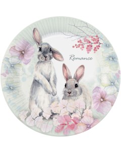 Набор бумажных тарелок Кролики пастель Символ года диаметр 23 см 6 шт Nd play