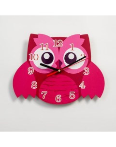 Часы настенные серия Детские Розовая сова 24 см микс Соломон