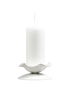 Подсвечник металл на 1 свечу Кувшинка Н 3 5х7 3 см белый Омский свечной