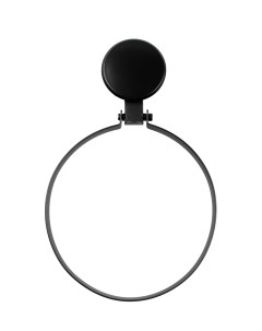 Держатель кольцо для полотенца W8002 13 металлическое черное на липучке Аквалиния