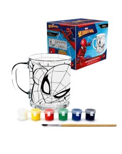 Кружка Человек паук в наборе с красками и кисточкой 230 мл стекло Nd play