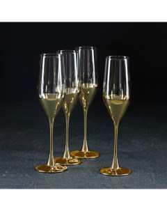 Набор бокалов для шампанского Электрическое золото 160 мл 4 шт Luminarc