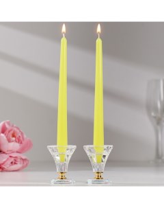 Набор свечей античных ароматических Персик 2 3х 24 5 см 5 ч 55 г 2 штуки желтый Омский свечной