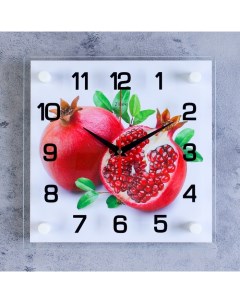 Часы настенные серия Кухня Гранат плавный ход 25 х 25 см Рубин