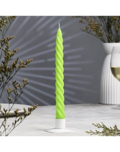 Свеча витая 2 3х 24 5 см 5 ч 50 г зелёная Омский свечной
