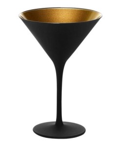 Бокал для мартини Olympic 240 мл черный золотой 1400025el096 Stolzle