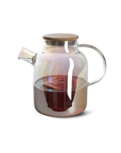 Заварочный чайник 1800 мл с крышкой и фильтром жаропрочное стекло 9545_ Fissman