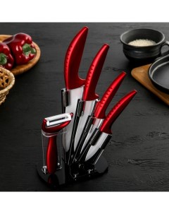 КНР Бордо 5 предметов ножи овощечистка на подставке Nobrand