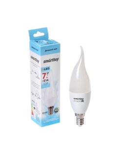 Лампа cветодиодная Е14 C37 7 Вт 4000 К матовое стекло дневной белый свет Smartbuy