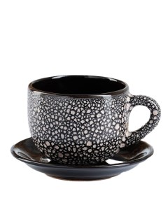 Чашка Чайная с блюдцем мрамор 0 5 л Борисовская керамика