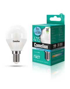 Лампа светодиодная LED5 G45 845 E14 Camelion