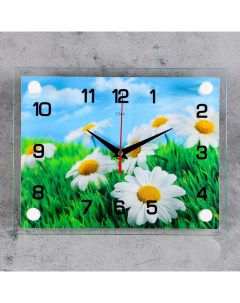 Часы настенные серия Цветы Ромашки 20х26 см микс Рубин