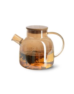 Заварочный чайник 1200 мл с крышкой и фильтром жаропрочное стекло 9539_ Fissman