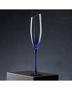 Бокал для шампанского Иллюзия 160 мл 5 5x27 5 см на синей ножке Magistro
