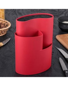 Подставка для ножей и столовых приборов Нео 18x11 см цвет красный Nobrand
