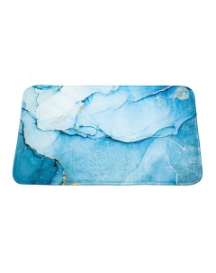 Коврик для ванной Marble полиэстер 50 x 80 см голубой золотой Swensa