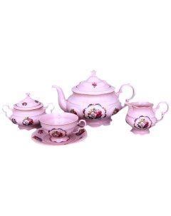 Чайный сервиз на 6 персон 15 предметов Соната Полевые цветы розовая 158465 Leander