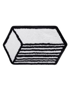 Мягкий коврик Grafica для ванной комнаты 50х85 см цвет белый черный Moroshka