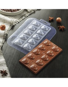 Форма для шоколада и конфет Плитка Он и Она 17х8 5х1 см прозрачный Sima-land