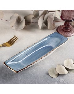 Блюдо керамическое сервировочное Сапфир 26х7 5 см синий Nobrand