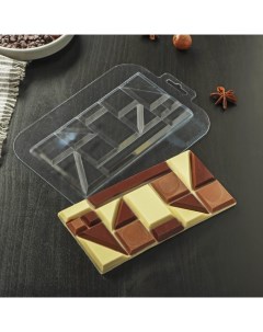 Форма для шоколада и конфет Плитка Экстравагант 17х8 5х1 см цвет прозрачный Sima-land