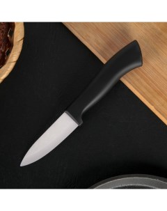 Нож кухонный керамический Тень лезвие 7 5 см черный Доляна