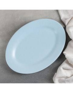 Блюдо фарфоровое Амелия 29 5х20 5 см голубой Доляна