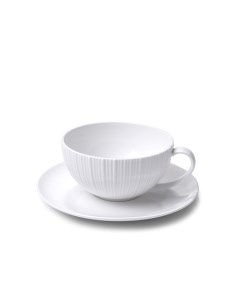 Чашка с блюдцем из фарфора Elegance white 250мл Fissman