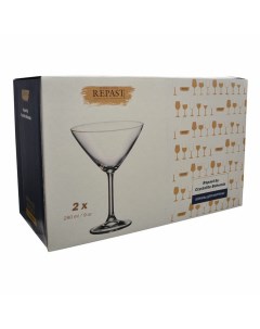 Бокалы для мартини Repast прозрачные 280 мл 2 шт Crystalite bohemia