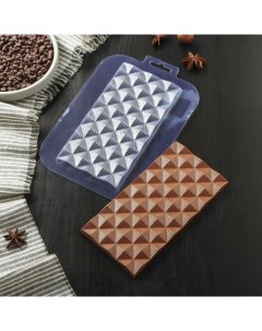 Форма для шоколада и конфет Плитка Инфлексия 17х8 5х1 см цвет прозрачный Sima-land