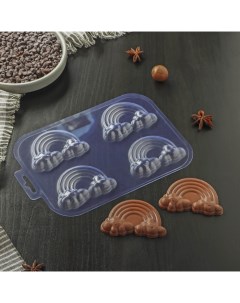 Форма для шоколада и конфет 4 Радуги цвет прозрачный пластик Sima-land