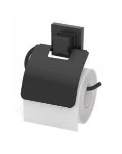 Держатель для туалетной бумаги с крышкой черный Tekno-tel