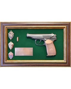 Панно с пистолетом макаров со знаками фсб Подарки от михалыча