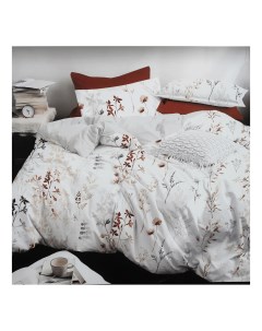Комплект постельного белья Albero полутораспальный сатин 50 х 70 см оранжево белый Ecosse