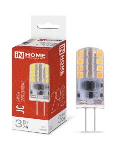 Лампа светодиодная LED JC 3Вт 12В 4000К нейтр бел G4 290лм 4690612036021 In home