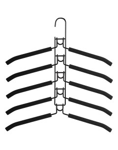 Вешалка плечики трансформер 5 плечиков металл с покрытием черные 607474 Brabix